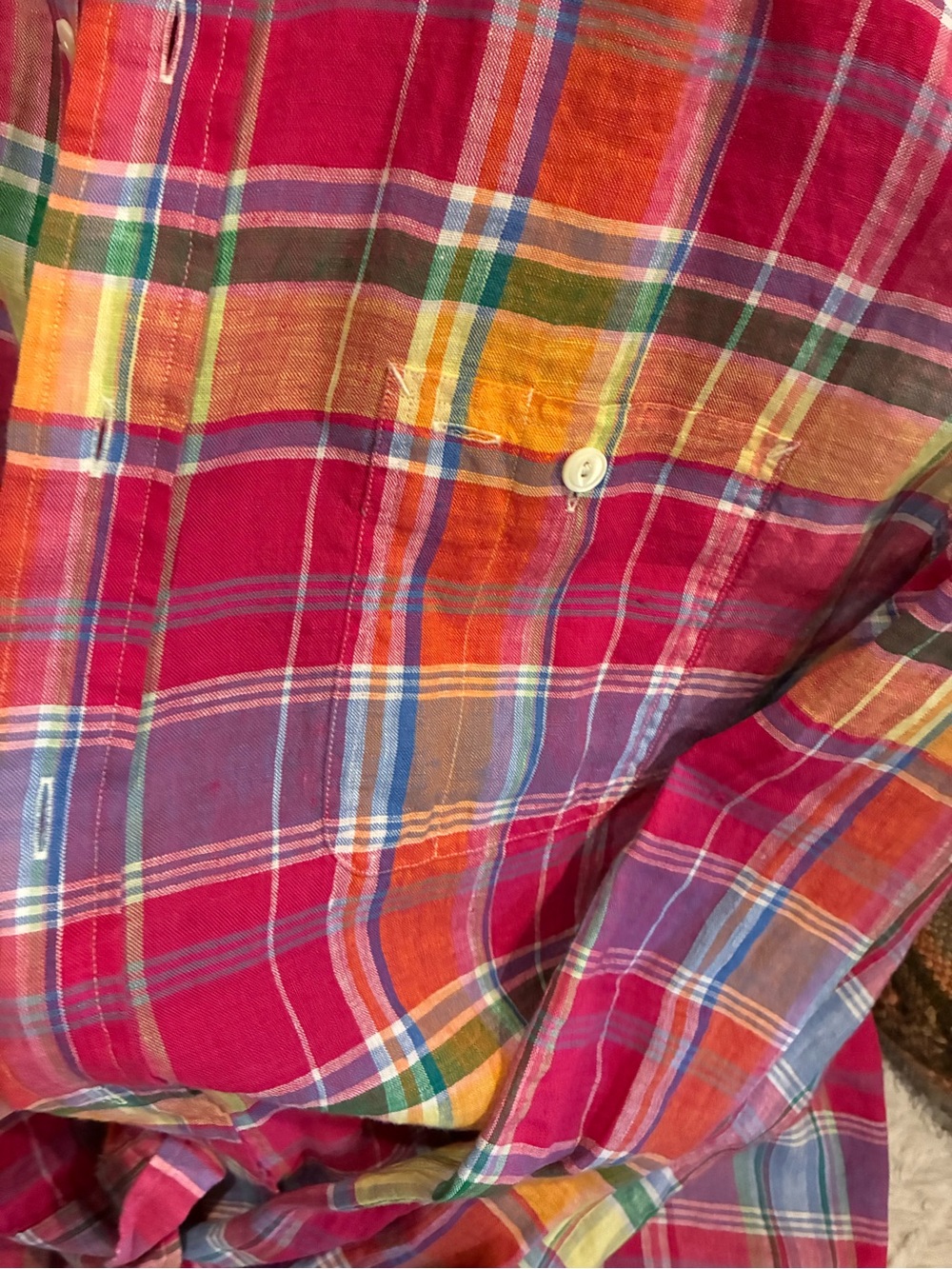 Polo by Ralph Lauren Men’s Multicolor Madras Plaid Button-Up Shirt XXL - Picture 3 of 4